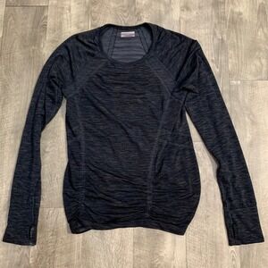 Athleta Long Sleeve Top Heather Gray Thumbhole Stretch Running Yoga Shirt L